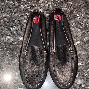 Polo by Ralph Lauren Black Leather Slip-On Driving Loafers